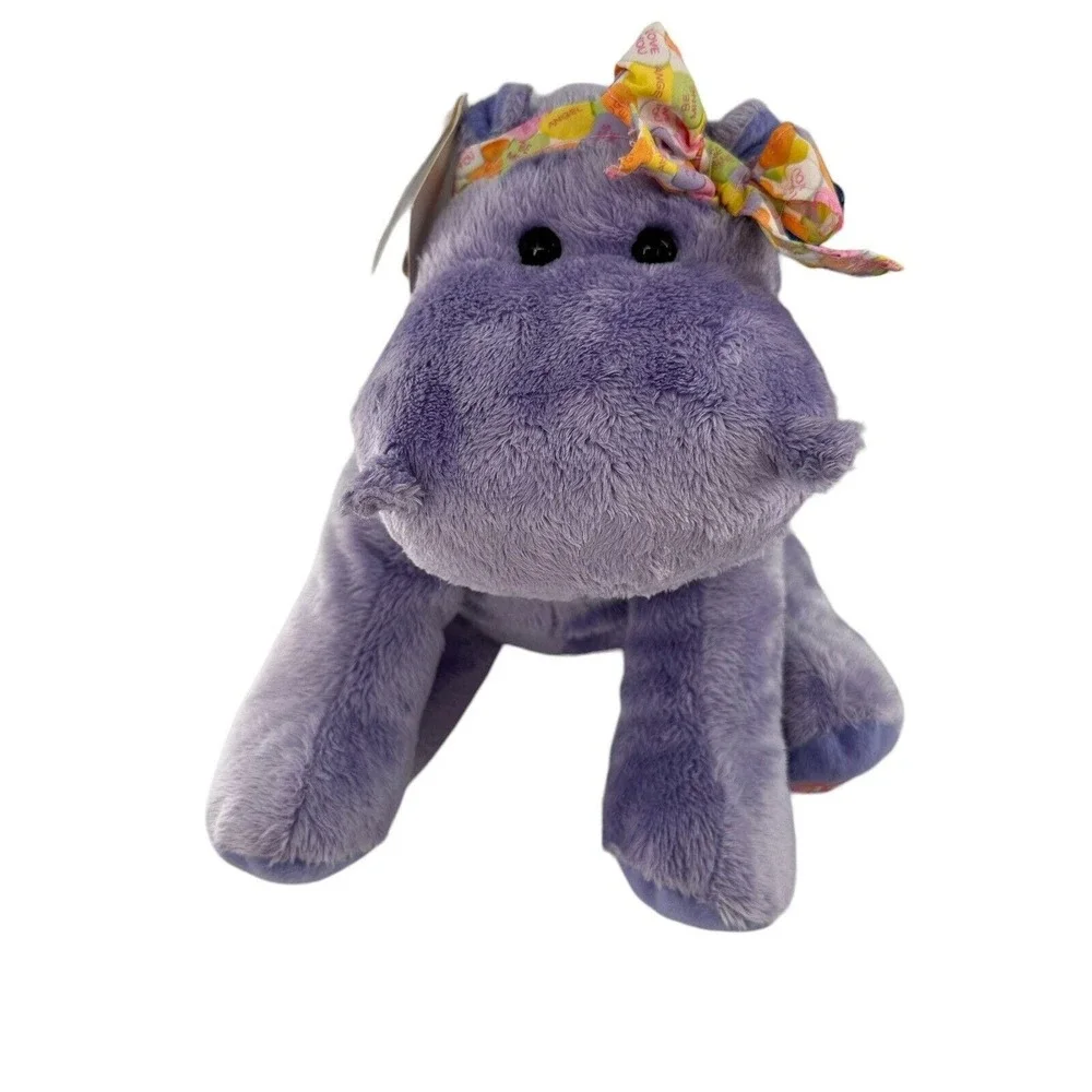Necco‎ Sweethearts Plush Hippo Candy Bow Applause 12